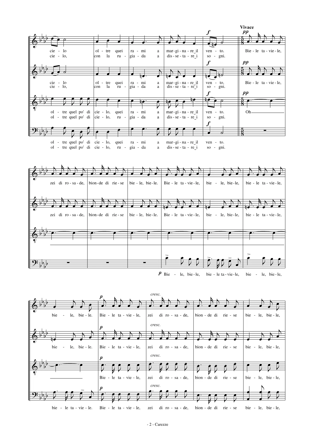 Spartito Carezze — pagina 2
