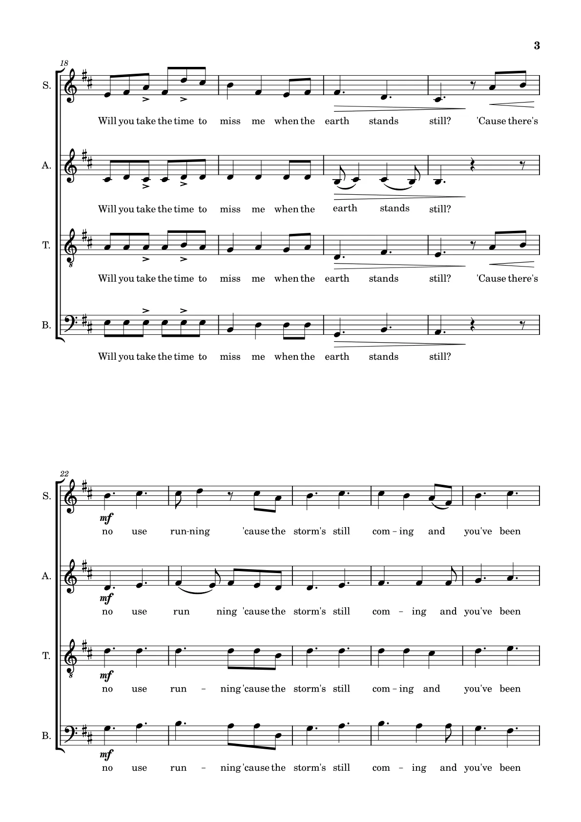 Spartito When the Earth Stands Still — pagina 3